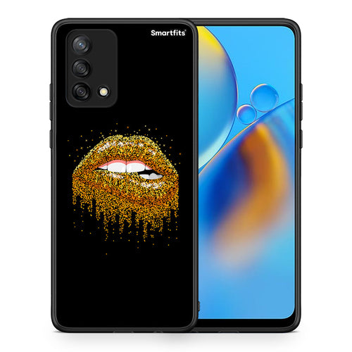 Θήκη Oppo A74 4G Golden Valentine από τη Smartfits με σχέδιο στο πίσω μέρος και μαύρο περίβλημα | Oppo A74 4G Golden Valentine case with colorful back and black bezels