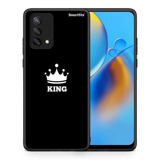 Θήκη Oppo A74 4G King Valentine από τη Smartfits με σχέδιο στο πίσω μέρος και μαύρο περίβλημα | Oppo A74 4G King Valentine case with colorful back and black bezels