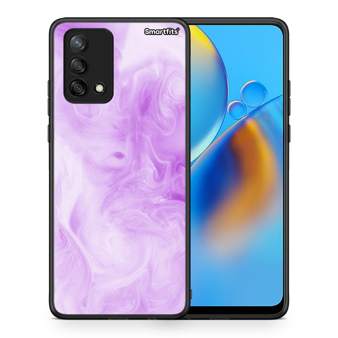 Θήκη Oppo A74 4G Lavender Watercolor από τη Smartfits με σχέδιο στο πίσω μέρος και μαύρο περίβλημα | Oppo A74 4G Lavender Watercolor case with colorful back and black bezels