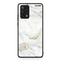 Thumbnail for Oppo A74 4G White Gold Marble θήκη από τη Smartfits με σχέδιο στο πίσω μέρος και μαύρο περίβλημα | Smartphone case with colorful back and black bezels by Smartfits