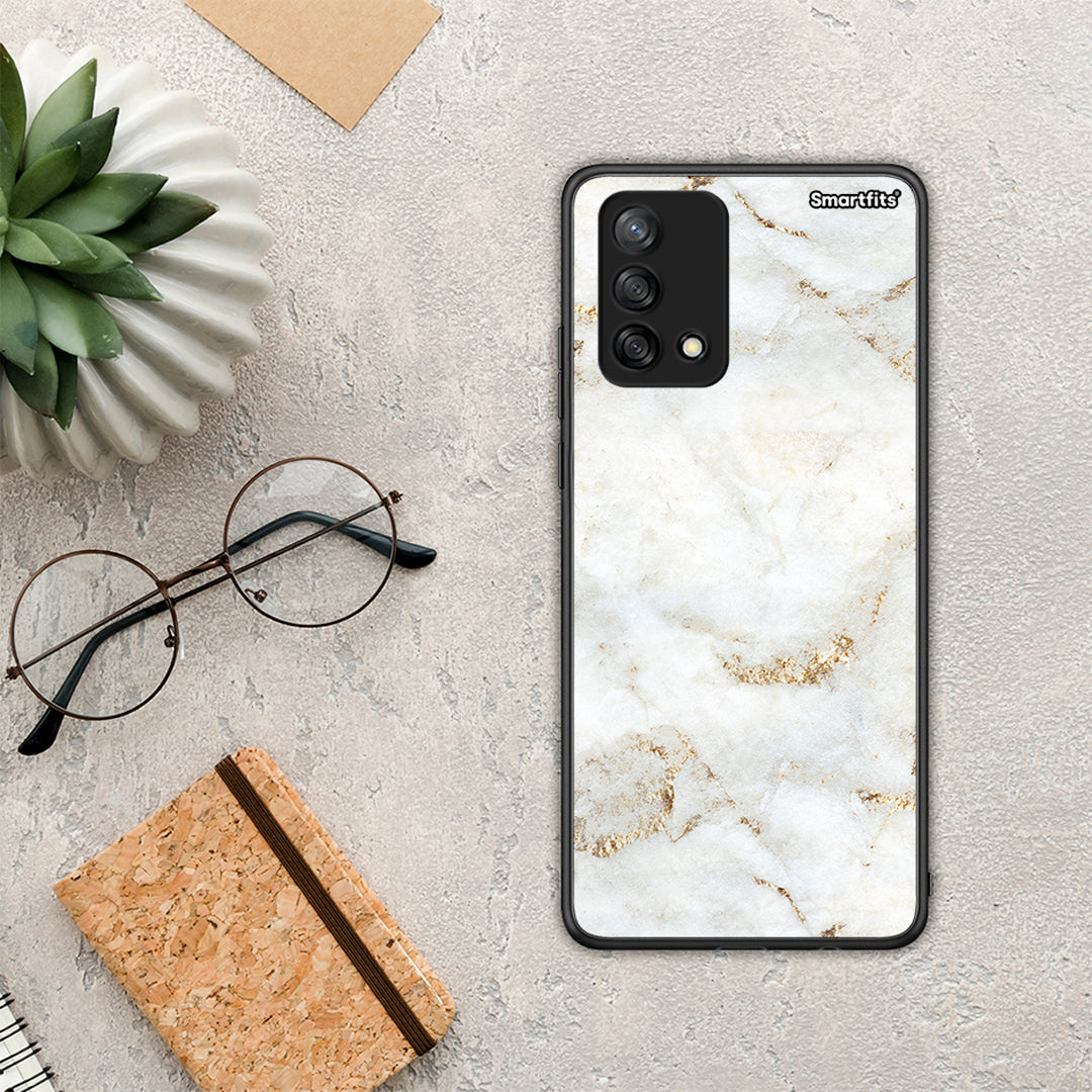 White Gold Marble - Oppo A74 4G θήκη