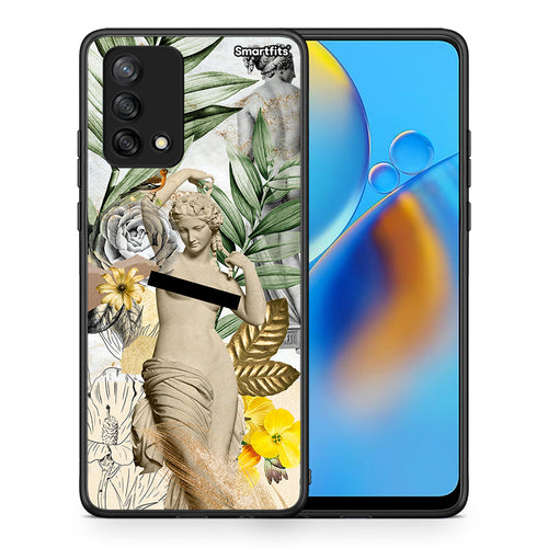 Θήκη Oppo A74 4G Woman Statue από τη Smartfits με σχέδιο στο πίσω μέρος και μαύρο περίβλημα | Oppo A74 4G Woman Statue case with colorful back and black bezels