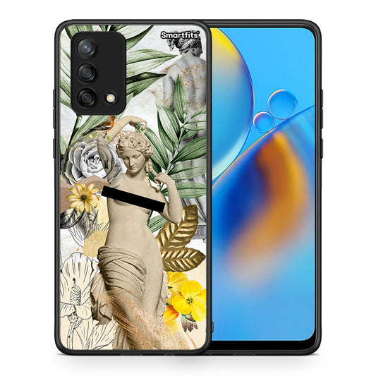 Θήκη Oppo A74 4G Woman Statue από τη Smartfits με σχέδιο στο πίσω μέρος και μαύρο περίβλημα | Oppo A74 4G Woman Statue case with colorful back and black bezels