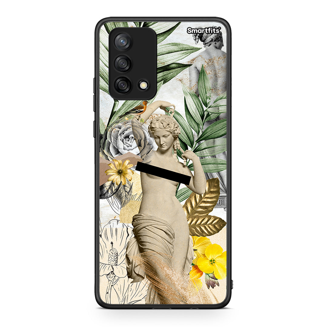 Oppo A74 4G Woman Statue θήκη από τη Smartfits με σχέδιο στο πίσω μέρος και μαύρο περίβλημα | Smartphone case with colorful back and black bezels by Smartfits