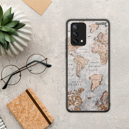 World Map - Oppo A74 4G θήκη