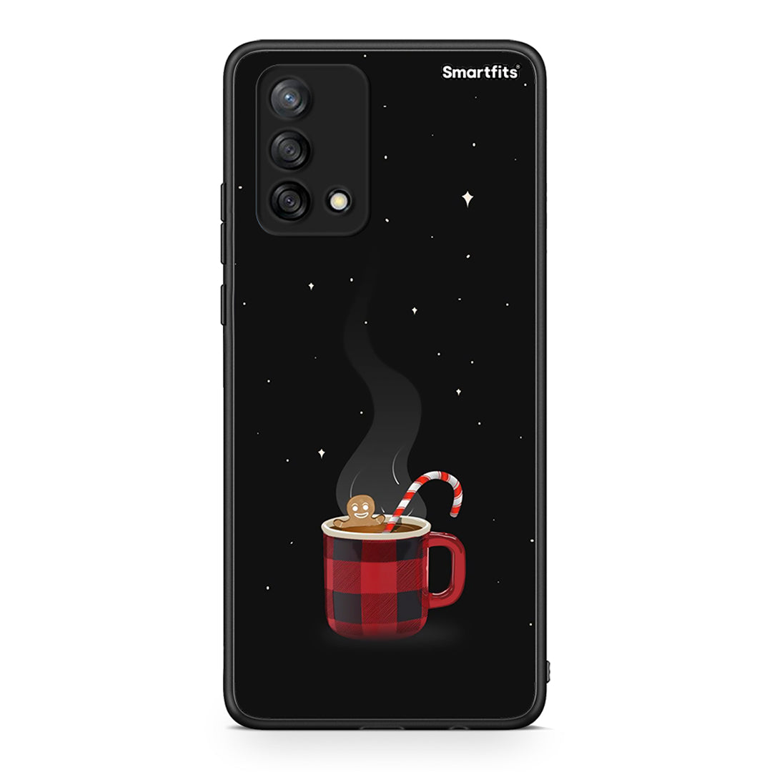 Oppo A74 4G Xmas Bathing θήκη από τη Smartfits με σχέδιο στο πίσω μέρος και μαύρο περίβλημα | Smartphone case with colorful back and black bezels by Smartfits