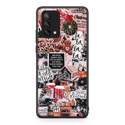 Oppo A74 4G Xmas Habbits θήκη από τη Smartfits με σχέδιο στο πίσω μέρος και μαύρο περίβλημα | Smartphone case with colorful back and black bezels by Smartfits