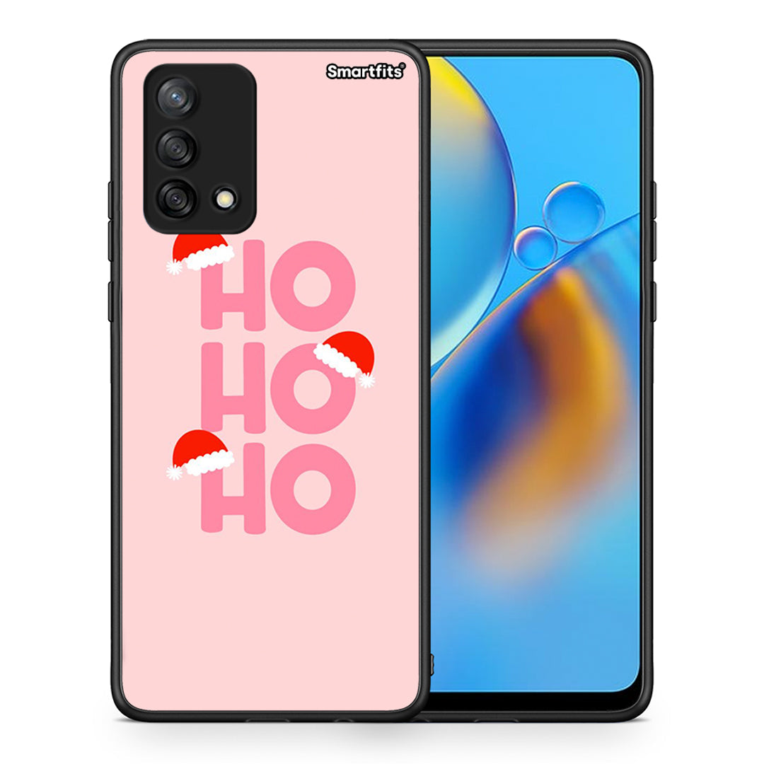 Θήκη Oppo A74 4G Xmas Ho Ho Ho από τη Smartfits με σχέδιο στο πίσω μέρος και μαύρο περίβλημα | Oppo A74 4G Xmas Ho Ho Ho case with colorful back and black bezels
