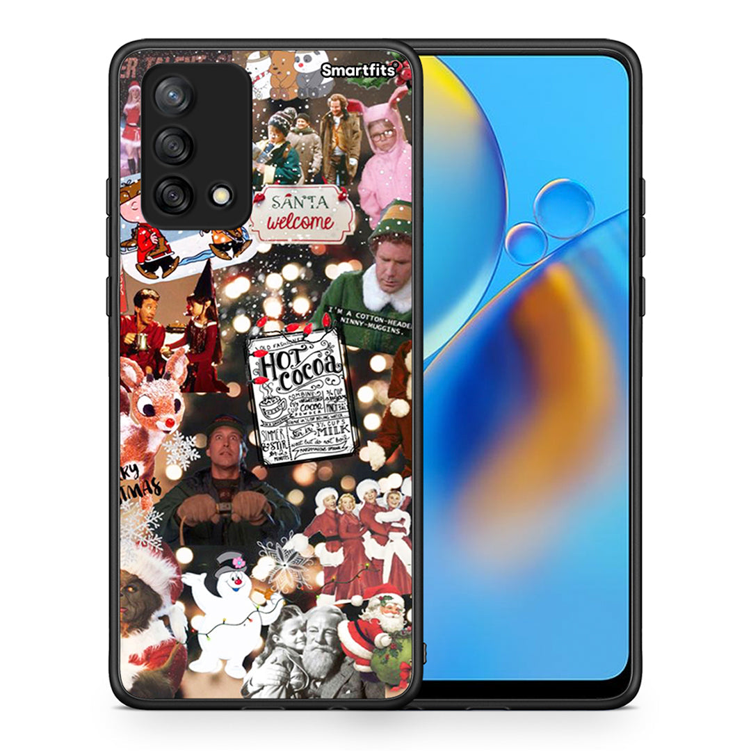Θήκη Oppo A74 4G Xmas Movies από τη Smartfits με σχέδιο στο πίσω μέρος και μαύρο περίβλημα | Oppo A74 4G Xmas Movies case with colorful back and black bezels