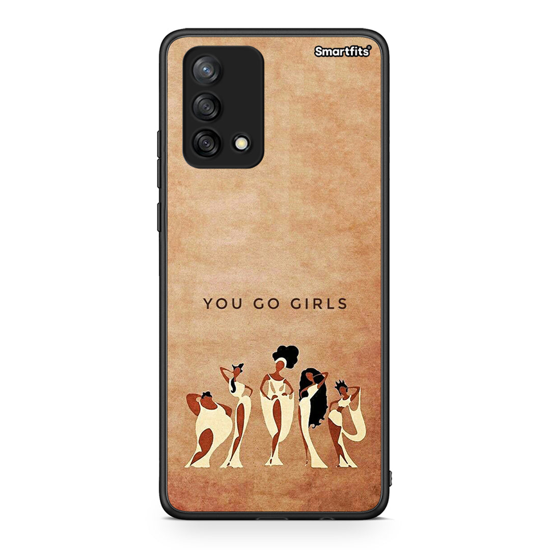 Oppo A74 4G You Go Girl θήκη από τη Smartfits με σχέδιο στο πίσω μέρος και μαύρο περίβλημα | Smartphone case with colorful back and black bezels by Smartfits