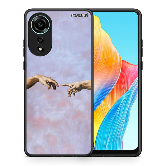 Θήκη Oppo A78 4G Adam Hand από τη Smartfits με σχέδιο στο πίσω μέρος και μαύρο περίβλημα | Oppo A78 4G Adam Hand case with colorful back and black bezels