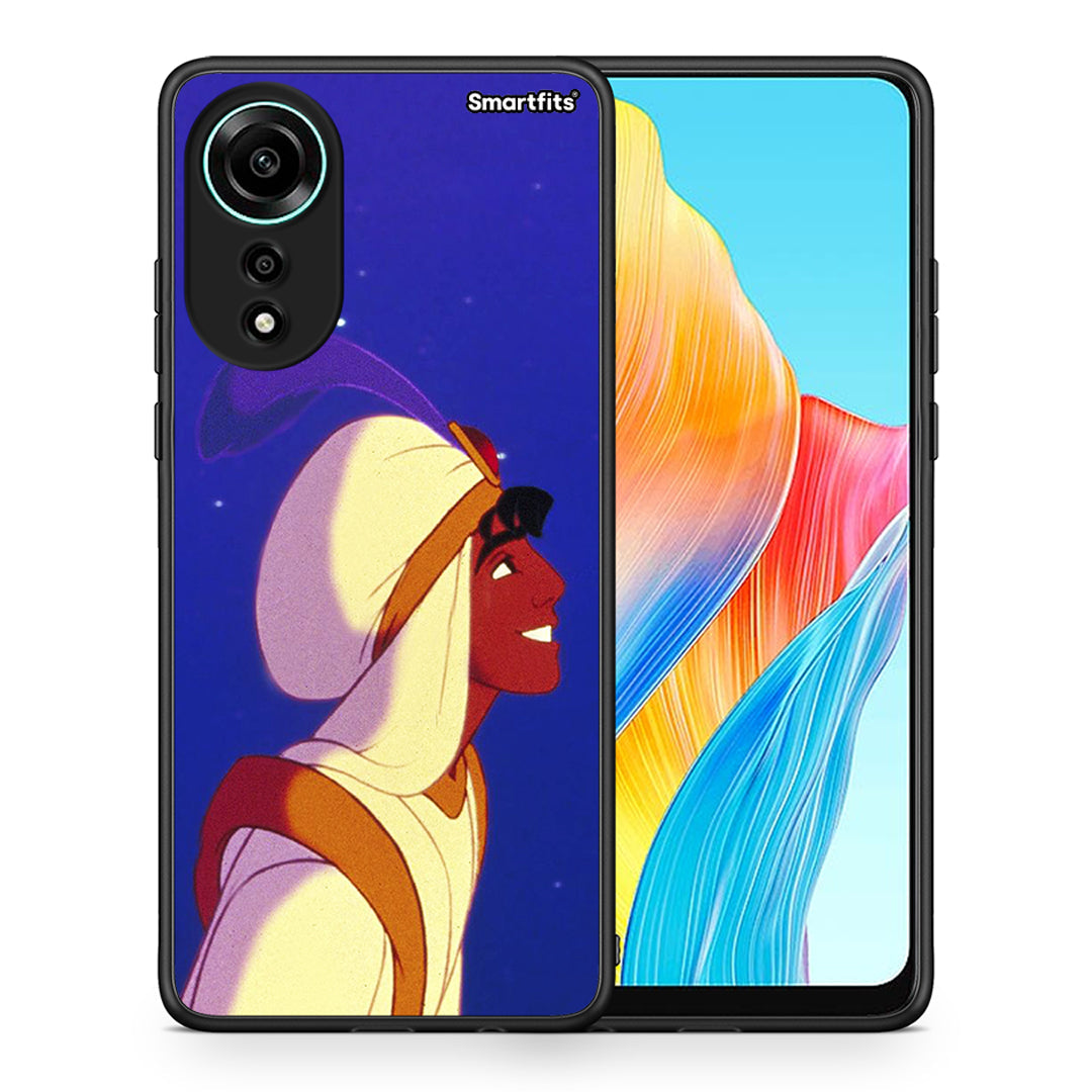 Θήκη Oppo A78 4G Alladin And Jasmine Love 1 από τη Smartfits με σχέδιο στο πίσω μέρος και μαύρο περίβλημα | Oppo A78 4G Alladin And Jasmine Love 1 case with colorful back and black bezels