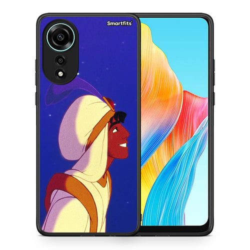Θήκη Oppo A78 4G Alladin And Jasmine Love 1 από τη Smartfits με σχέδιο στο πίσω μέρος και μαύρο περίβλημα | Oppo A78 4G Alladin And Jasmine Love 1 case with colorful back and black bezels