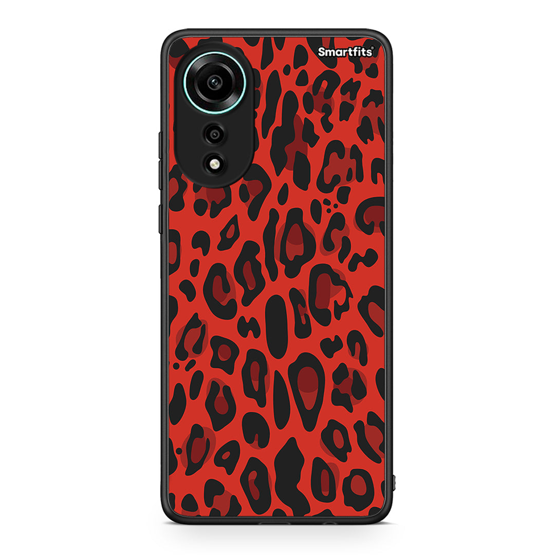 4 - Oppo A78 4G Red Leopard Animal case, cover, bumper