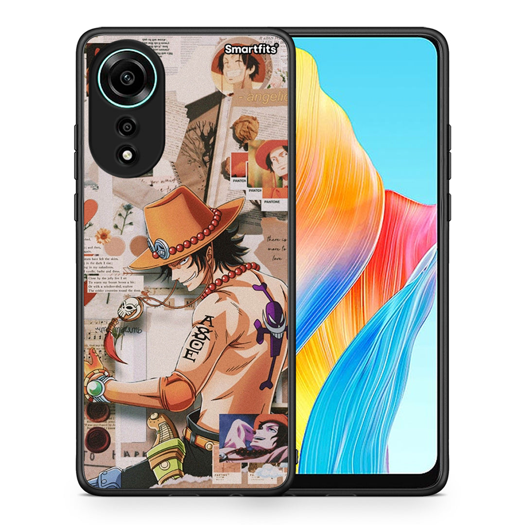 Θήκη Oppo A78 4G Anime Collage από τη Smartfits με σχέδιο στο πίσω μέρος και μαύρο περίβλημα | Oppo A78 4G Anime Collage case with colorful back and black bezels