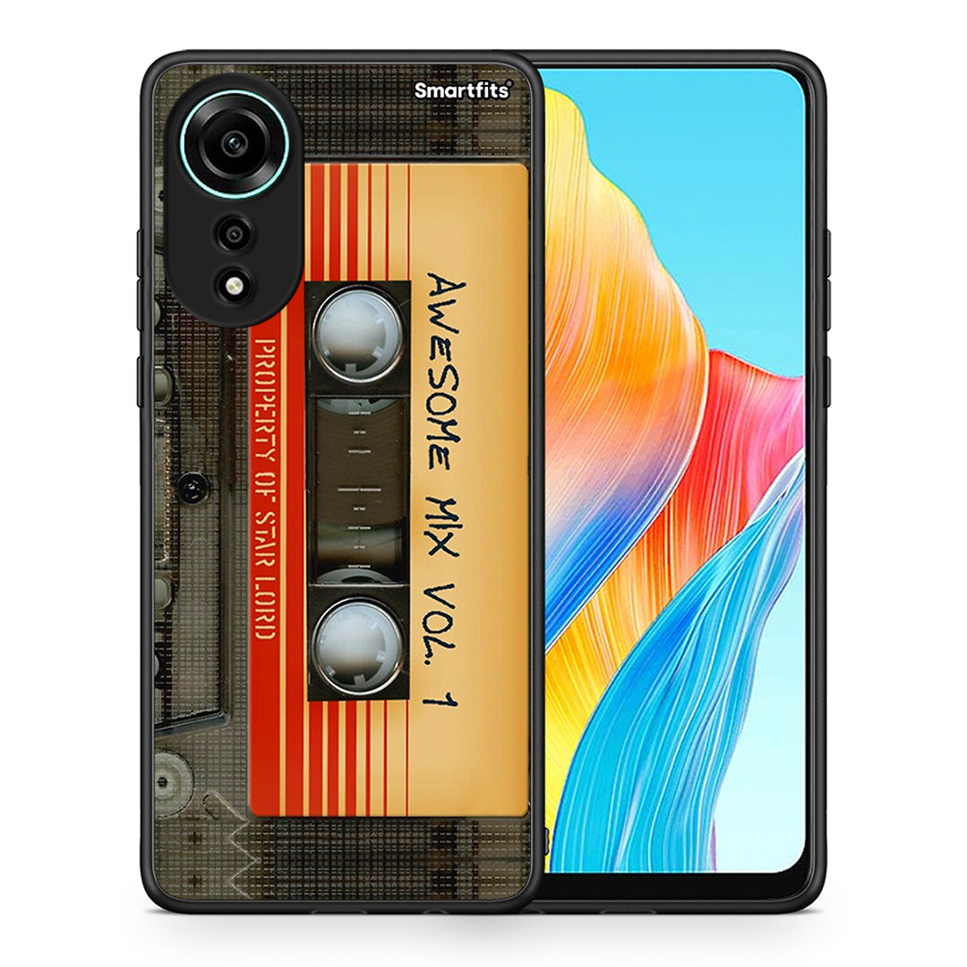 Θήκη Oppo A78 4G Awesome Mix από τη Smartfits με σχέδιο στο πίσω μέρος και μαύρο περίβλημα | Oppo A78 4G Awesome Mix case with colorful back and black bezels