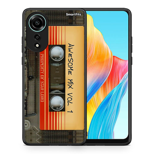 Θήκη Oppo A78 4G Awesome Mix από τη Smartfits με σχέδιο στο πίσω μέρος και μαύρο περίβλημα | Oppo A78 4G Awesome Mix case with colorful back and black bezels