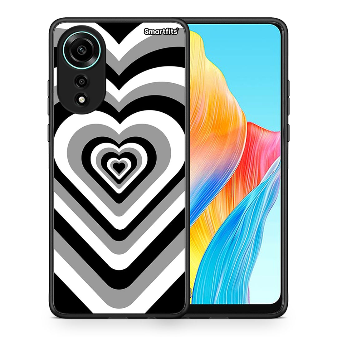 Θήκη Oppo A78 4G Black Hearts από τη Smartfits με σχέδιο στο πίσω μέρος και μαύρο περίβλημα | Oppo A78 4G Black Hearts case with colorful back and black bezels