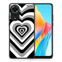 Thumbnail for Θήκη Oppo A78 4G Black Hearts από τη Smartfits με σχέδιο στο πίσω μέρος και μαύρο περίβλημα | Oppo A78 4G Black Hearts case with colorful back and black bezels