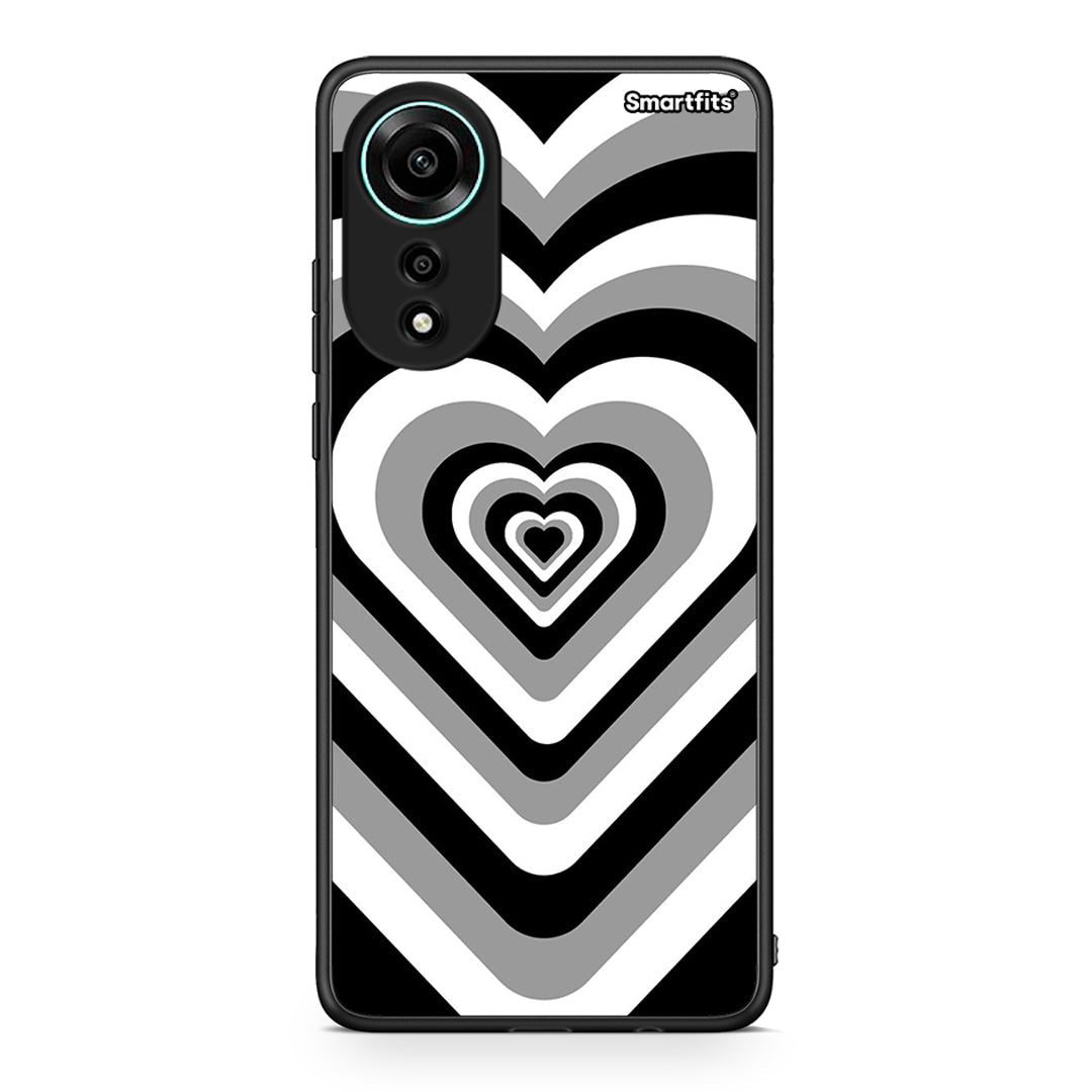 Oppo A78 4G Black Hearts θήκη από τη Smartfits με σχέδιο στο πίσω μέρος και μαύρο περίβλημα | Smartphone case with colorful back and black bezels by Smartfits