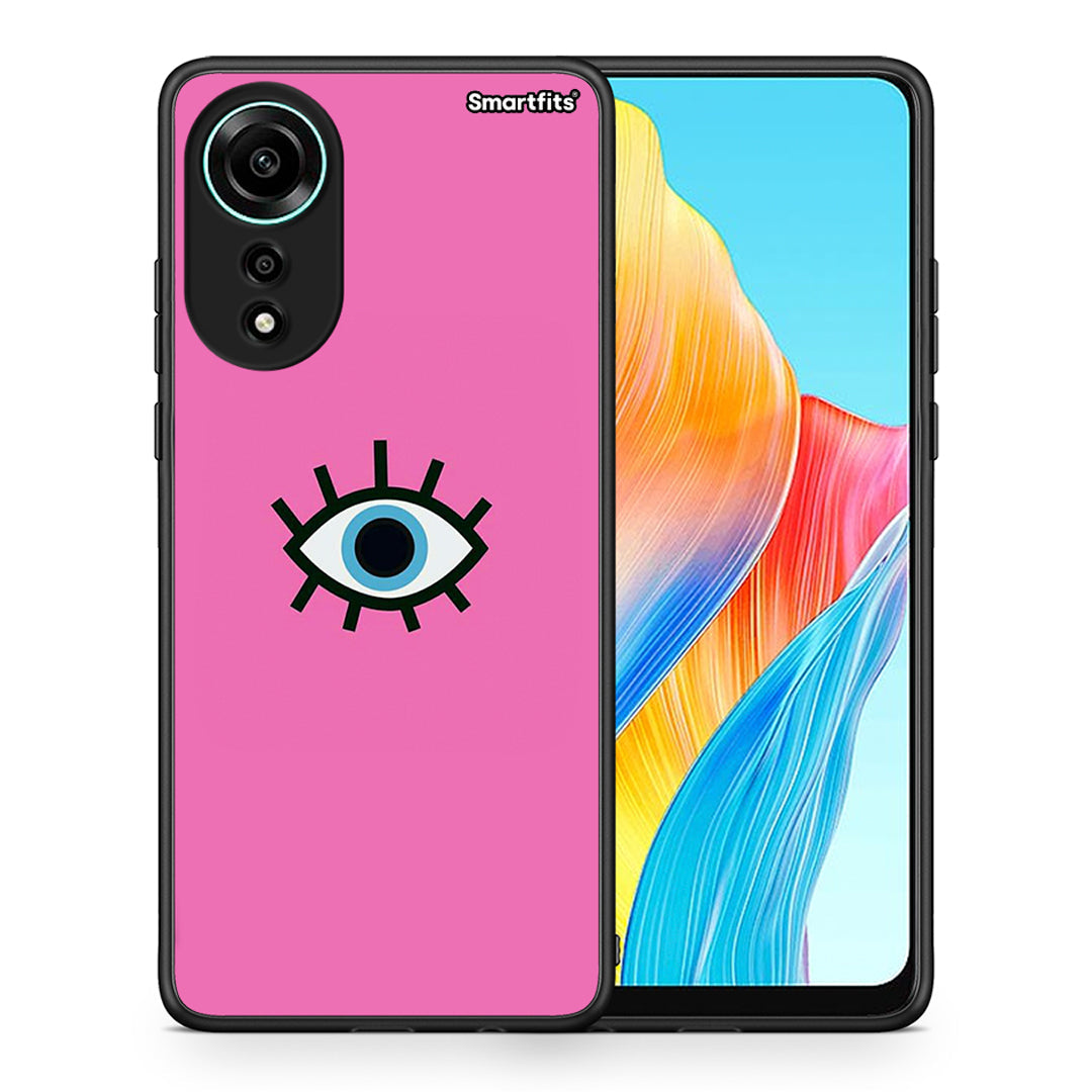 Θήκη Oppo A78 4G Blue Eye Pink από τη Smartfits με σχέδιο στο πίσω μέρος και μαύρο περίβλημα | Oppo A78 4G Blue Eye Pink case with colorful back and black bezels