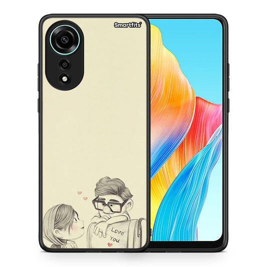 Θήκη Oppo A78 4G Carl And Ellie από τη Smartfits με σχέδιο στο πίσω μέρος και μαύρο περίβλημα | Oppo A78 4G Carl And Ellie case with colorful back and black bezels