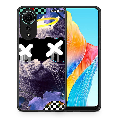 Θήκη Oppo A78 4G Cat Collage από τη Smartfits με σχέδιο στο πίσω μέρος και μαύρο περίβλημα | Oppo A78 4G Cat Collage case with colorful back and black bezels