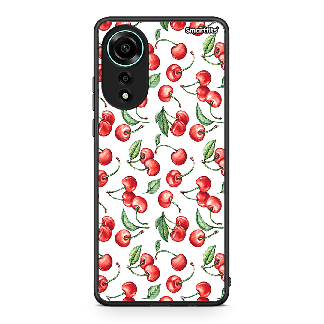 Oppo A78 4G Cherry Summer θήκη από τη Smartfits με σχέδιο στο πίσω μέρος και μαύρο περίβλημα | Smartphone case with colorful back and black bezels by Smartfits