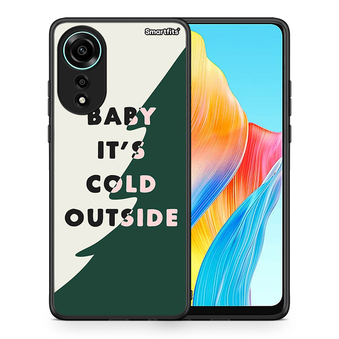 Θήκη Oppo A78 4G Cold Outside από τη Smartfits με σχέδιο στο πίσω μέρος και μαύρο περίβλημα | Oppo A78 4G Cold Outside case with colorful back and black bezels