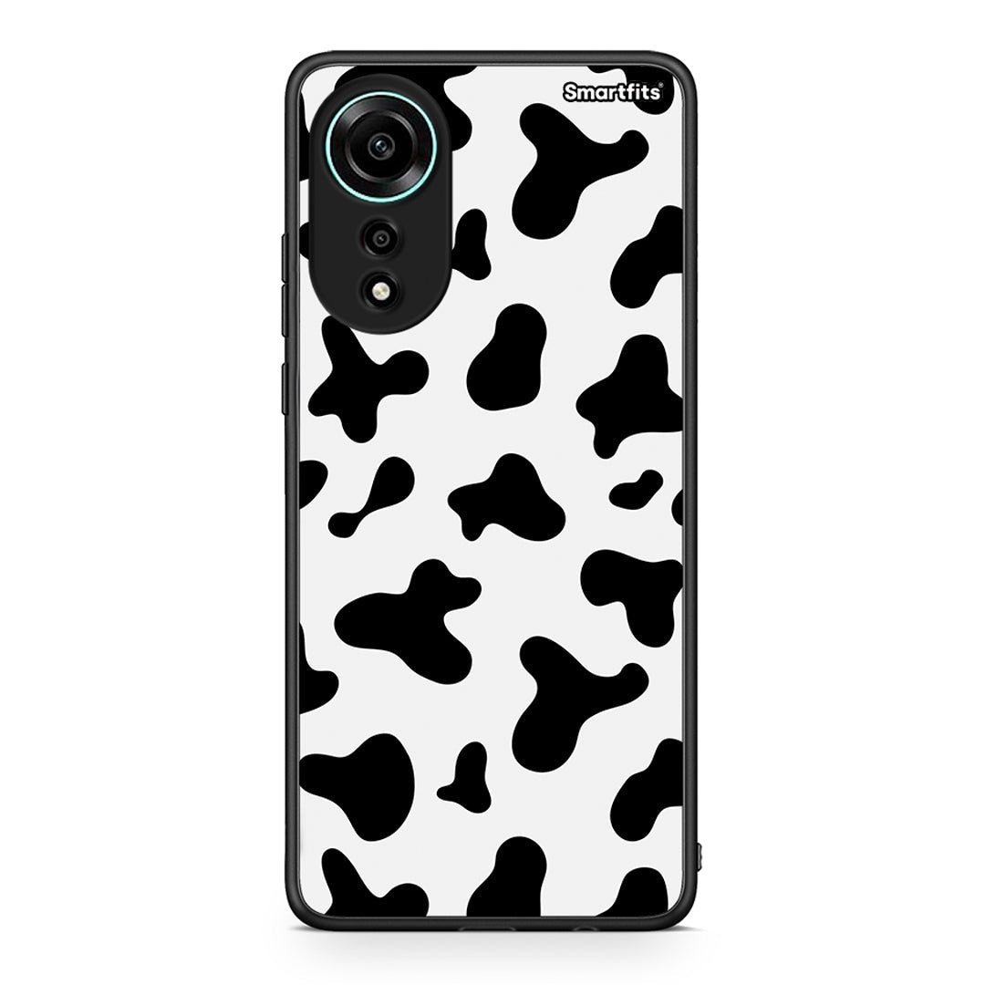 Oppo A78 4G Cow Print θήκη από τη Smartfits με σχέδιο στο πίσω μέρος και μαύρο περίβλημα | Smartphone case with colorful back and black bezels by Smartfits