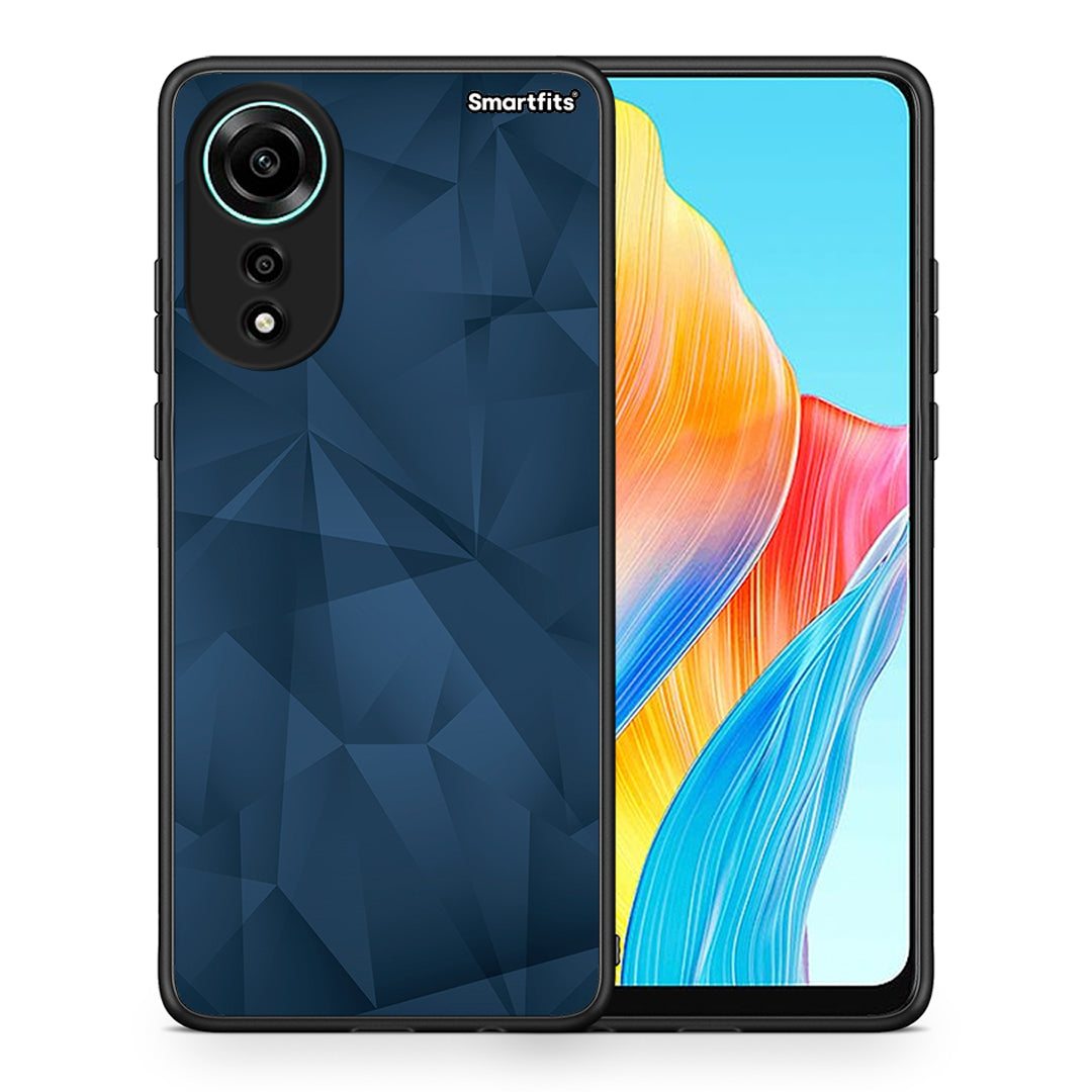 Θήκη Oppo A78 4G Blue Abstract Geometric από τη Smartfits με σχέδιο στο πίσω μέρος και μαύρο περίβλημα | Oppo A78 4G Blue Abstract Geometric case with colorful back and black bezels