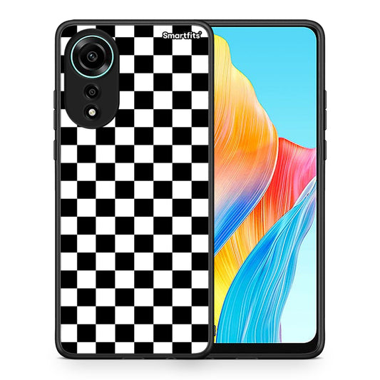 Θήκη Oppo A78 4G Squares Geometric από τη Smartfits με σχέδιο στο πίσω μέρος και μαύρο περίβλημα | Oppo A78 4G Squares Geometric case with colorful back and black bezels