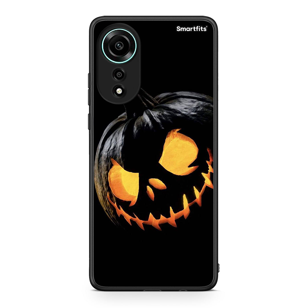 Oppo A78 4G Halloween Scary Pumpkin Θήκη από τη Smartfits με σχέδιο στο πίσω μέρος και μαύρο περίβλημα | Smartphone case with colorful back and black bezels by Smartfits