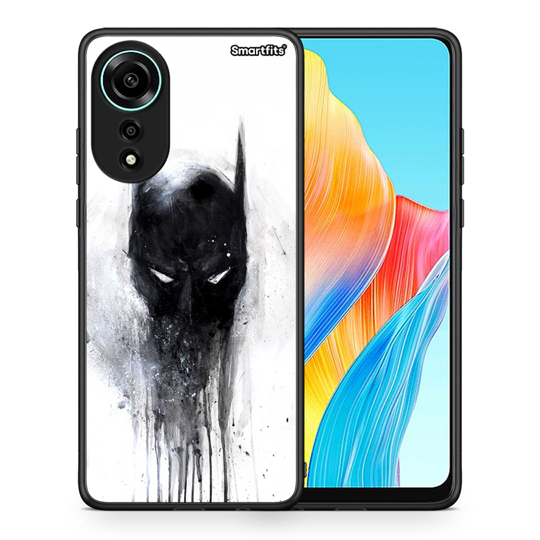 Θήκη Oppo A78 4G Paint Bat Hero από τη Smartfits με σχέδιο στο πίσω μέρος και μαύρο περίβλημα | Oppo A78 4G Paint Bat Hero case with colorful back and black bezels