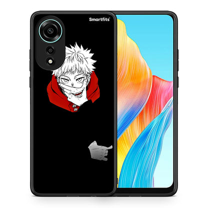 Θήκη Oppo A78 4G Itadori Anime από τη Smartfits με σχέδιο στο πίσω μέρος και μαύρο περίβλημα | Oppo A78 4G Itadori Anime case with colorful back and black bezels