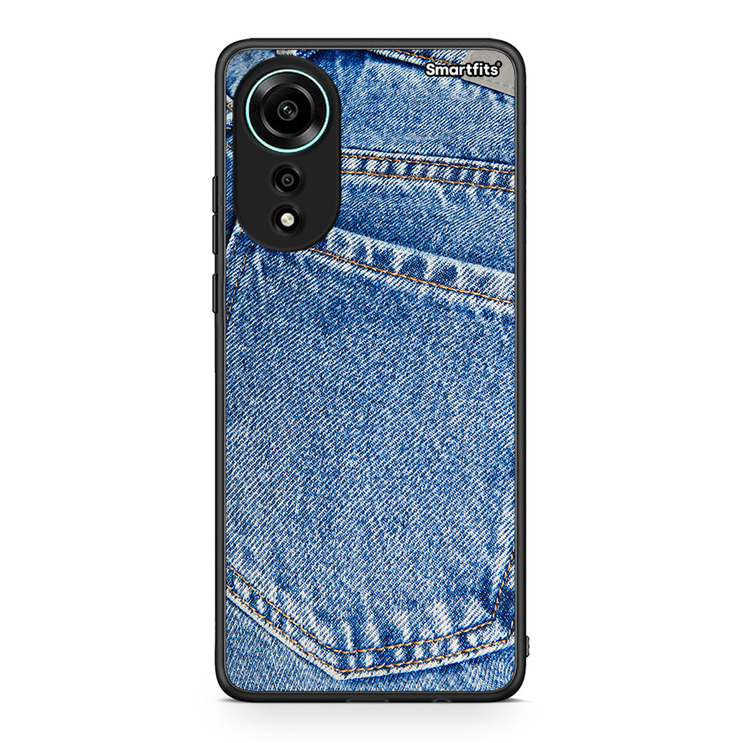 Oppo A78 4G Jeans Pocket θήκη από τη Smartfits με σχέδιο στο πίσω μέρος και μαύρο περίβλημα | Smartphone case with colorful back and black bezels by Smartfits