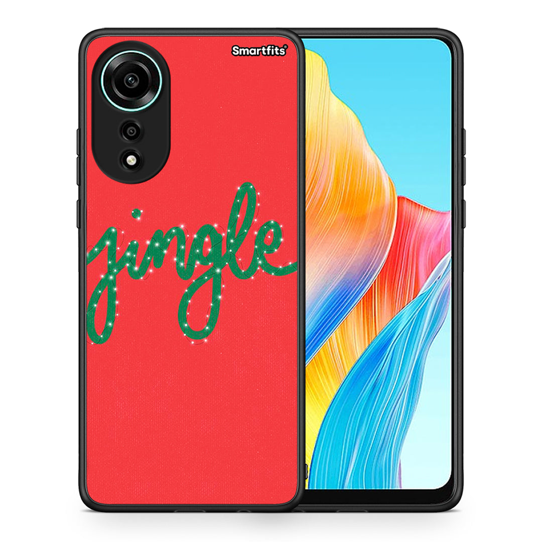 Θήκη Oppo A78 4G Jingle Xmas από τη Smartfits με σχέδιο στο πίσω μέρος και μαύρο περίβλημα | Oppo A78 4G Jingle Xmas case with colorful back and black bezels