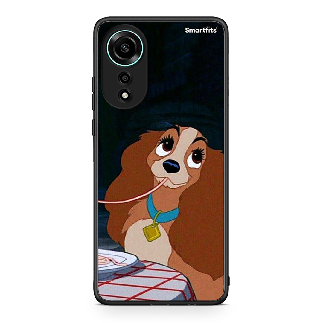 Oppo A78 4G Lady And Tramp 2 Θήκη Αγίου Βαλεντίνου από τη Smartfits με σχέδιο στο πίσω μέρος και μαύρο περίβλημα | Smartphone case with colorful back and black bezels by Smartfits