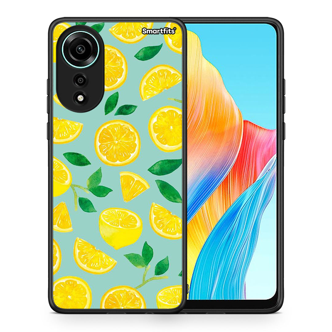 Θήκη Oppo A78 4G Lemons από τη Smartfits με σχέδιο στο πίσω μέρος και μαύρο περίβλημα | Oppo A78 4G Lemons case with colorful back and black bezels