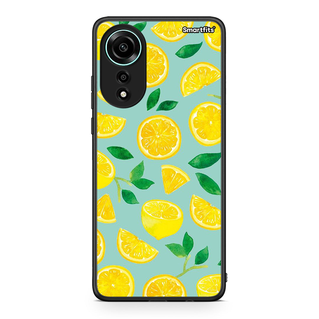 Oppo A78 4G Lemons θήκη από τη Smartfits με σχέδιο στο πίσω μέρος και μαύρο περίβλημα | Smartphone case with colorful back and black bezels by Smartfits