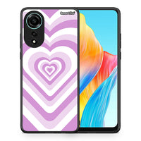 Thumbnail for Θήκη Oppo A78 4G Lilac Hearts από τη Smartfits με σχέδιο στο πίσω μέρος και μαύρο περίβλημα | Oppo A78 4G Lilac Hearts case with colorful back and black bezels