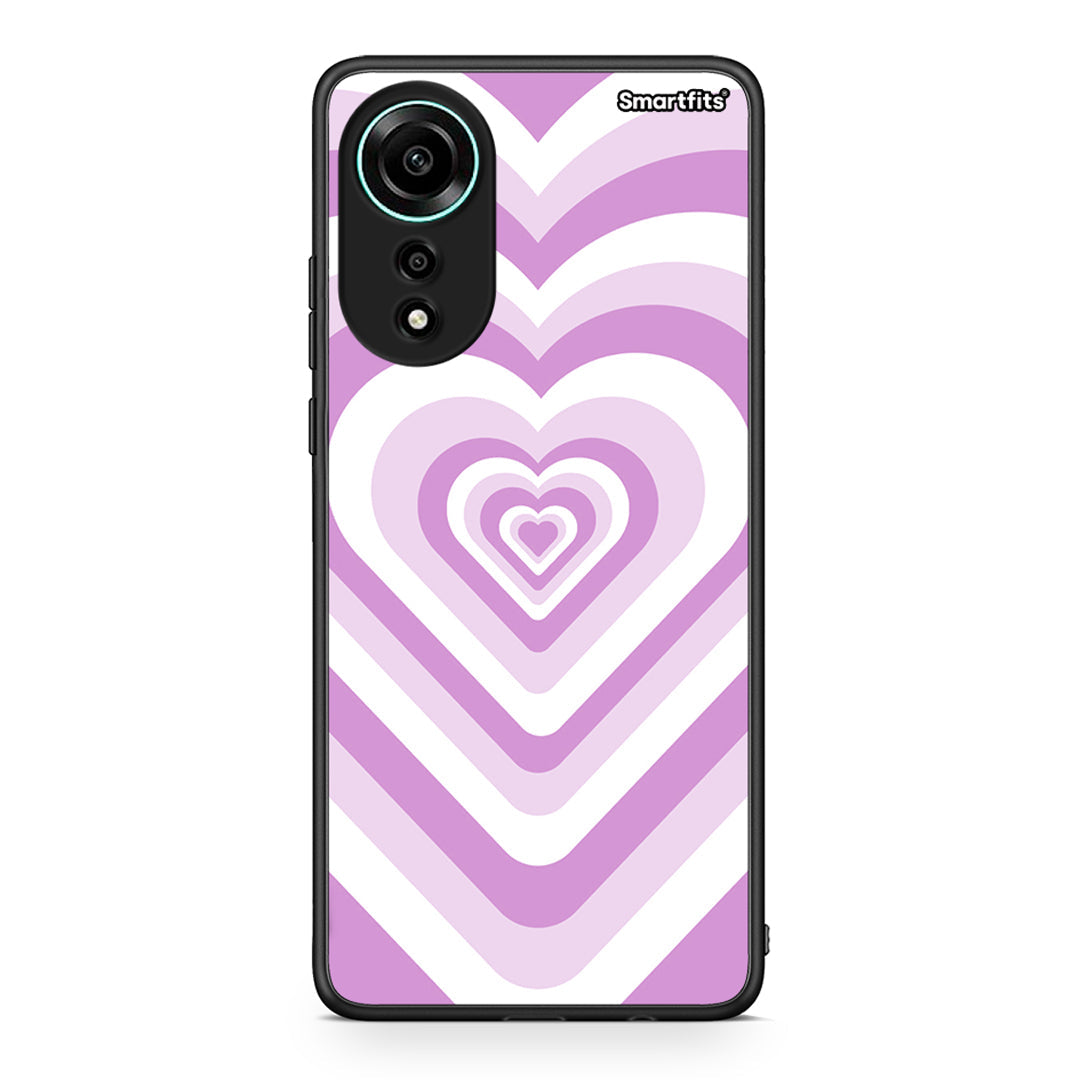 Oppo A78 4G Lilac Hearts θήκη από τη Smartfits με σχέδιο στο πίσω μέρος και μαύρο περίβλημα | Smartphone case with colorful back and black bezels by Smartfits