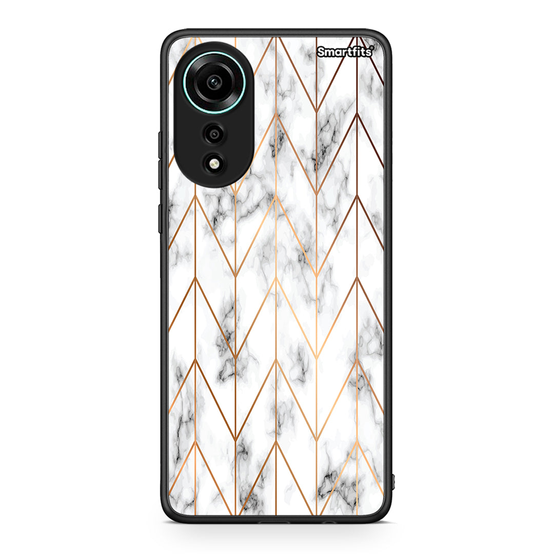 44 - Oppo A78 4G Gold Geometric Marble case, cover, bumper