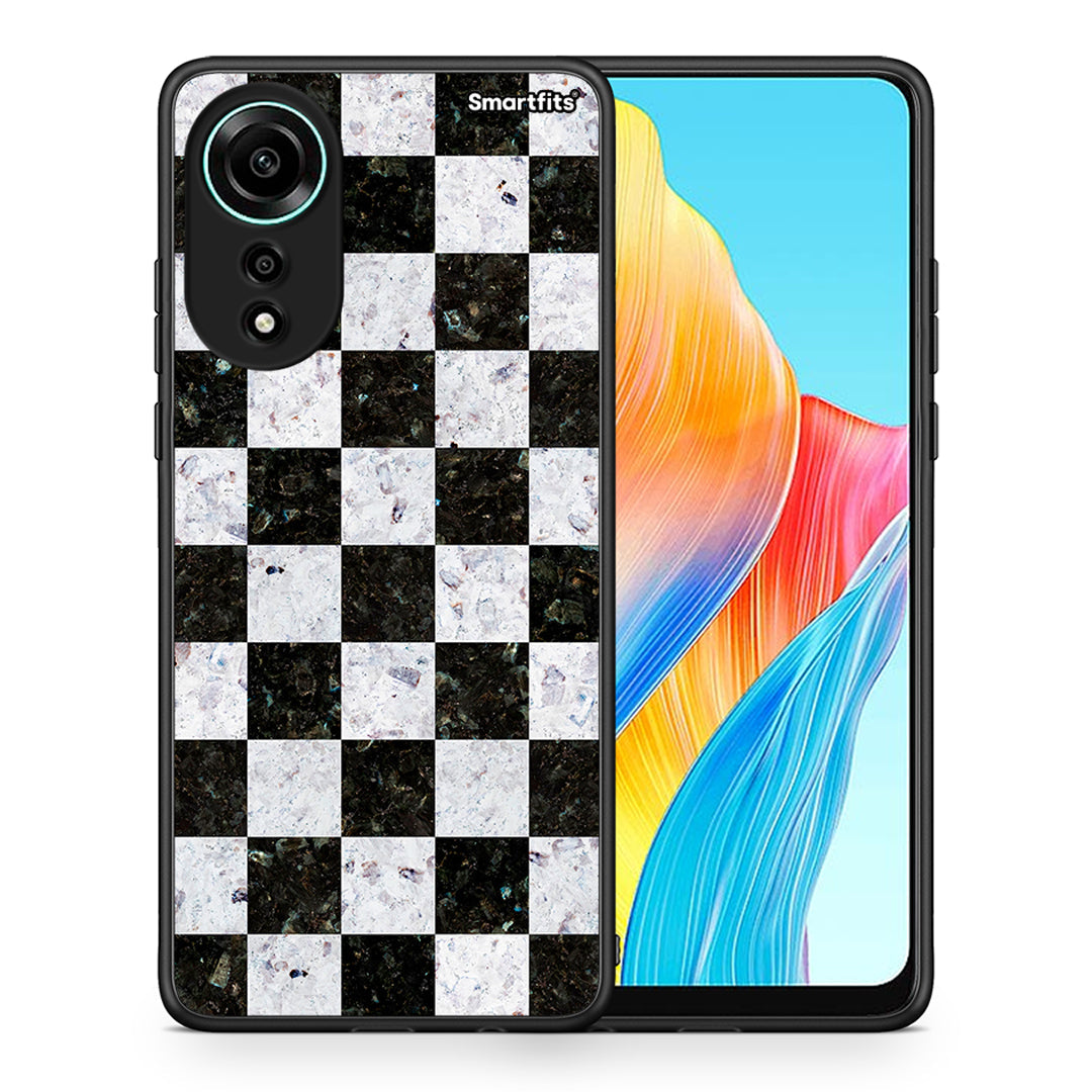 Θήκη Oppo A78 4G Square Geometric Marble από τη Smartfits με σχέδιο στο πίσω μέρος και μαύρο περίβλημα | Oppo A78 4G Square Geometric Marble case with colorful back and black bezels