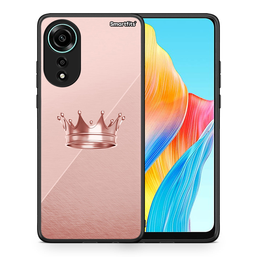 Θήκη Oppo A78 4G Crown Minimal από τη Smartfits με σχέδιο στο πίσω μέρος και μαύρο περίβλημα | Oppo A78 4G Crown Minimal case with colorful back and black bezels