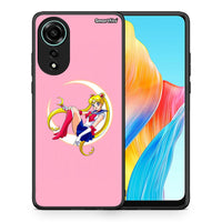 Thumbnail for Θήκη Oppo A78 4G Moon Girl από τη Smartfits με σχέδιο στο πίσω μέρος και μαύρο περίβλημα | Oppo A78 4G Moon Girl case with colorful back and black bezels