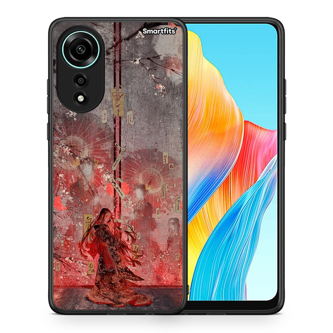 Θήκη Oppo A78 4G Nezuko Kamado από τη Smartfits με σχέδιο στο πίσω μέρος και μαύρο περίβλημα | Oppo A78 4G Nezuko Kamado case with colorful back and black bezels