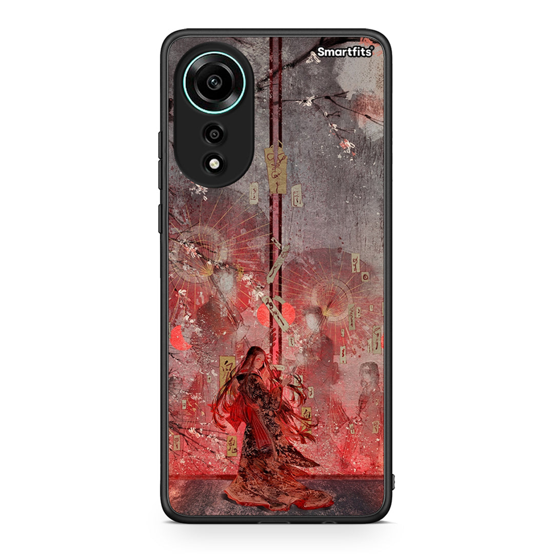 Oppo A78 4G Nezuko Kamado θήκη από τη Smartfits με σχέδιο στο πίσω μέρος και μαύρο περίβλημα | Smartphone case with colorful back and black bezels by Smartfits