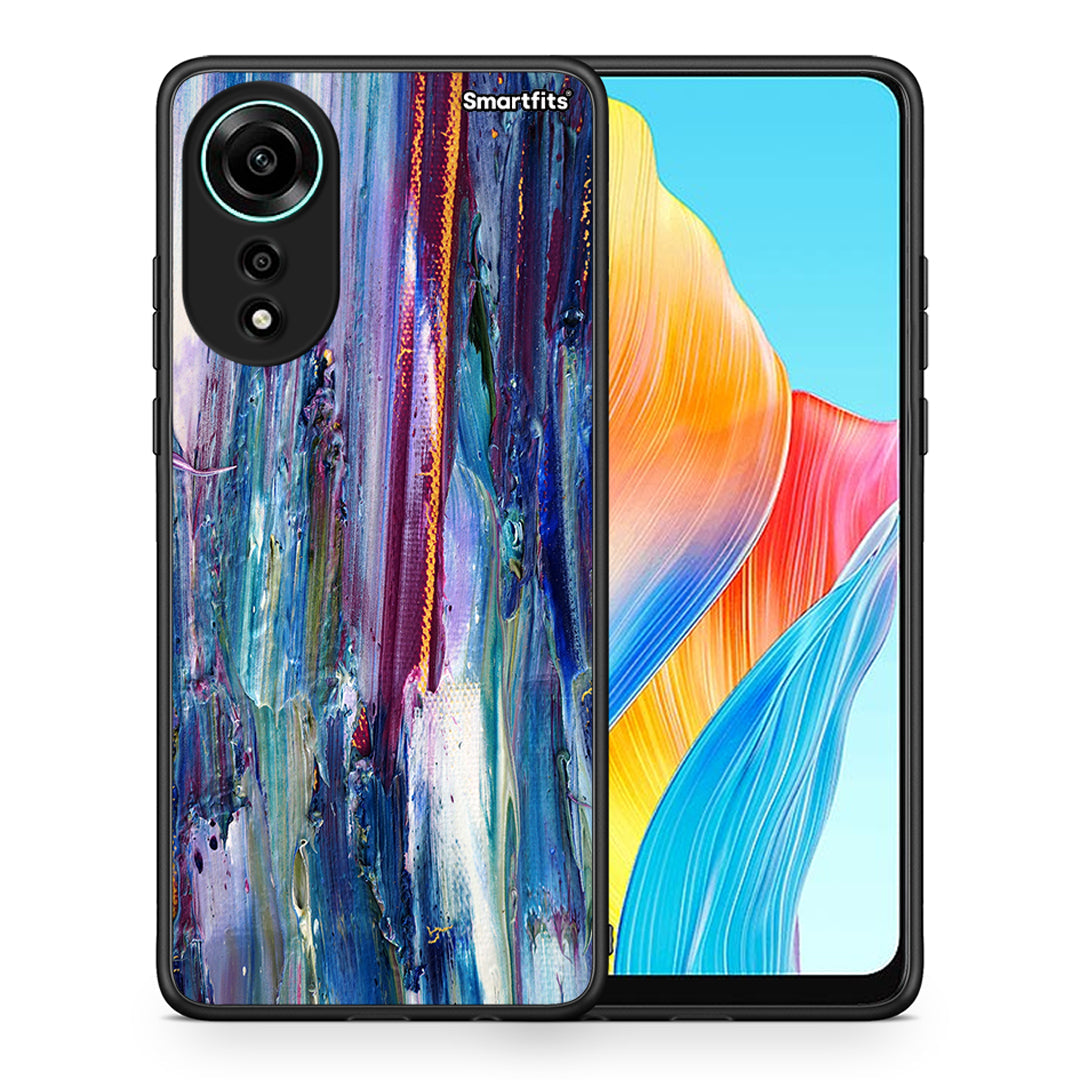 Θήκη Oppo A78 4G Winter Paint από τη Smartfits με σχέδιο στο πίσω μέρος και μαύρο περίβλημα | Oppo A78 4G Winter Paint case with colorful back and black bezels