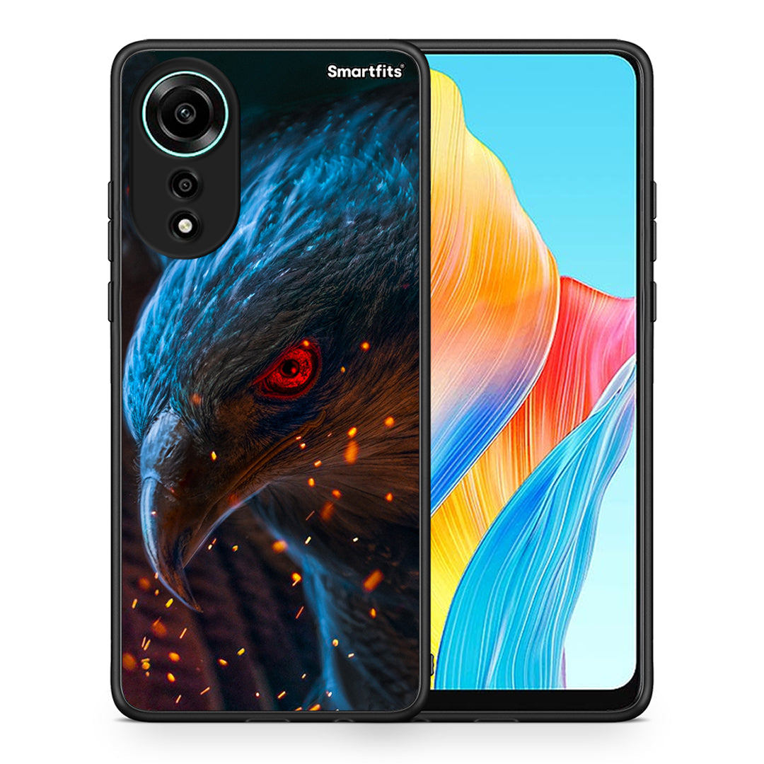 Θήκη Oppo A78 4G Eagle PopArt από τη Smartfits με σχέδιο στο πίσω μέρος και μαύρο περίβλημα | Oppo A78 4G Eagle PopArt case with colorful back and black bezels